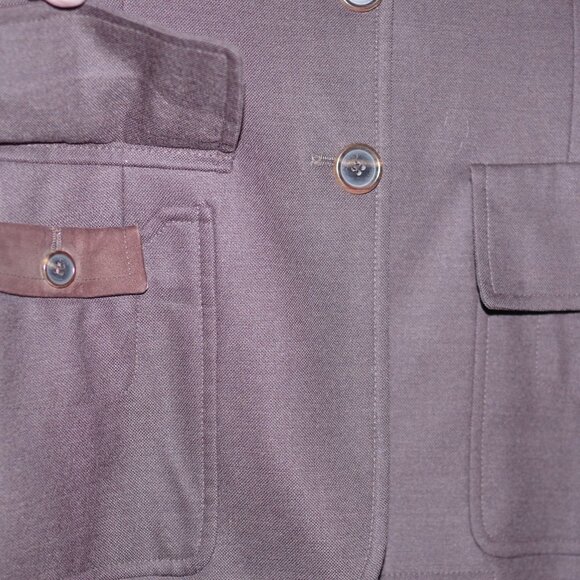 Asprey Brown Wool Blend Pleated Back Women Blazer Jacket Size:4 - Picture 3 of 9